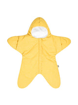 Śpiworek do spania Baby Bites Star 3-6 m Yellow, bawełna, ciepły otulacz, wygodny do wózka, kombinezon zimowy.
