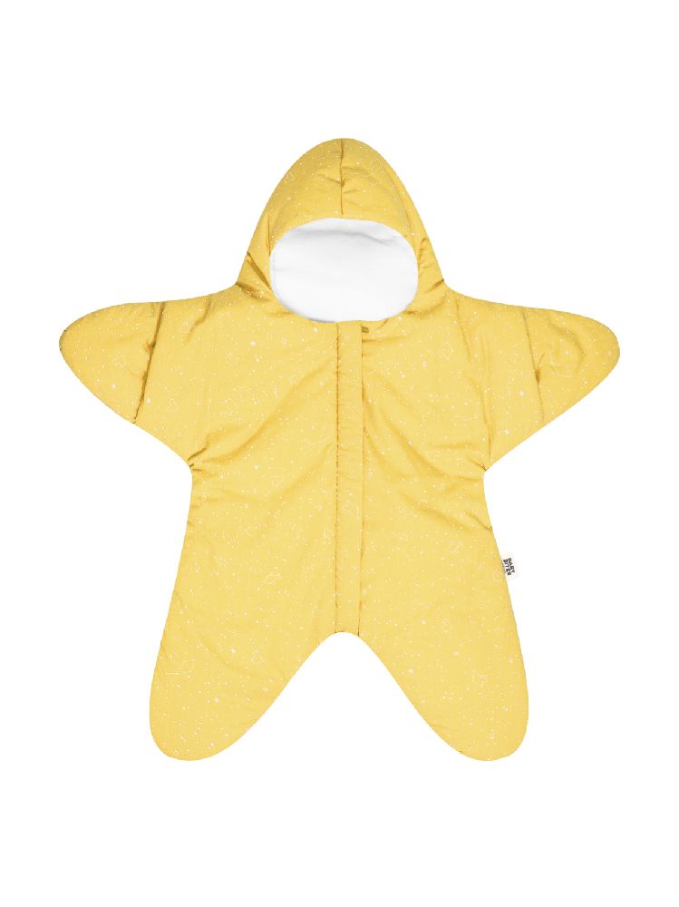 Kombinezon Baby Bites Star Light Yellow 3-6 m: bawełniany śpiworek z nogawkami dla maluszków na wiosenne i letnie spacery.