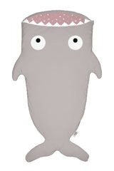 Śpiworek letni Baby Bites Shark 2-6 lat, różowy, rybka, bawełna, komfortowy śpiworek dla dziecka, Pink Clouds Stone Pink.