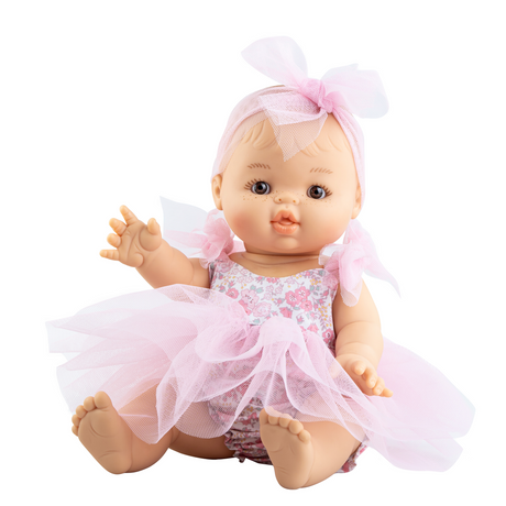 Lalka bobas Paola Reina 04107 Marieta, zabawki dla dziewczynek, piękna, ręcznie wykonana lalka do przytulania i kąpieli.