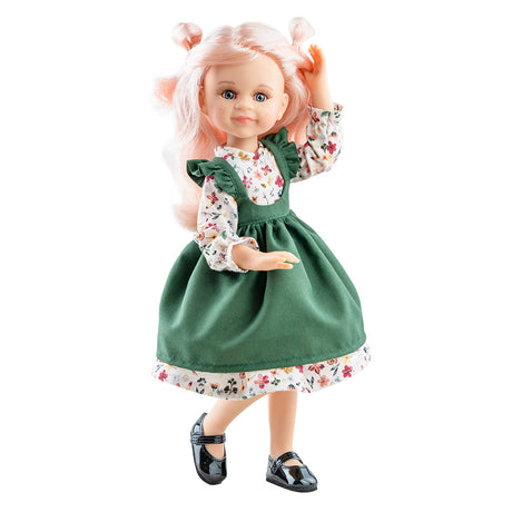 Lalka Paola Reina Cleo 32 cm, ręcznie wykonana w Hiszpanii, w pięknej sukience, idealna zabawka dla dziewczynek.