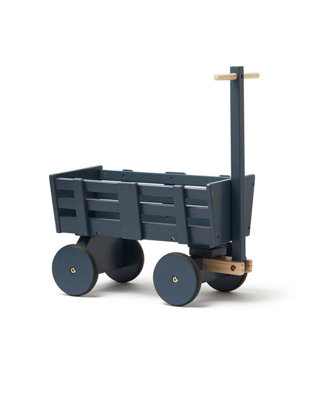 Drewniany wózek dla lalek Kids Concept Carl Larsson Blue, solidny, stylowy, idealny do zabawy w domu.
