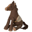 Uroczy pluszowy konik pony Maileg, miękki i przytulny, z zdejmowanym siodełkiem do kreatywnej zabawy dla dzieci.