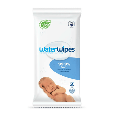 WaterWipes: chusteczki nasączanie czystą wodą BIO Travel Pack 28 szt. - Noski Noski