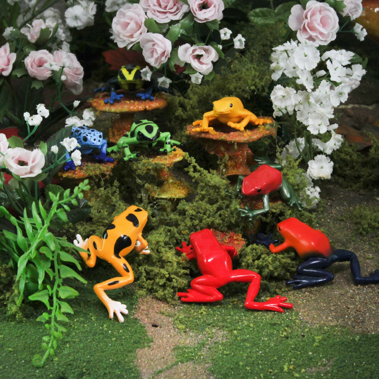 Safari Ltd: Figurines dans le tube grenouilles exotiques Poison Dart grenouilles TOOB 8 PCS.