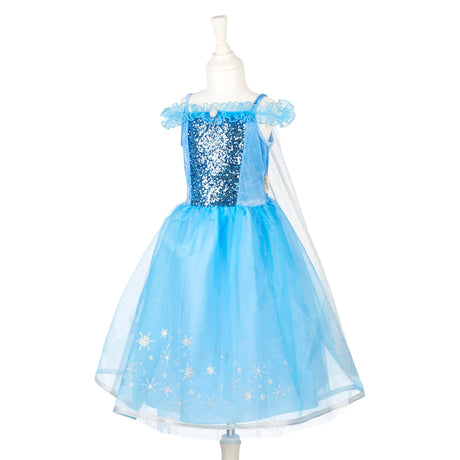 Sukienka Elsy z Krainy Lodu, kostium Królowa Śniegu z peleryną, idealne przebranie dla dziewczynki.