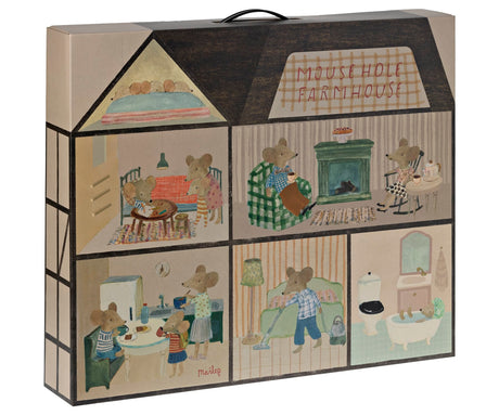 Domek dla lalek Maileg Mouse Hole Farmhouse drewniany