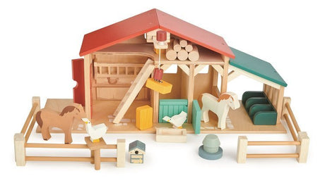 Drewniane figurki farmy Tender Leaf Toys - zwierzątka, kreatywne zabawki dla dzieci, bezpieczne materiały, solidna konstrukcja