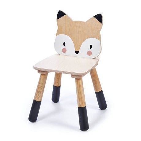 Stolik i krzesełko dla dziecka Tender Leaf Toys Lisek, uroczy zestaw z drewna kauczukowego, bezpieczne farby, Forest.