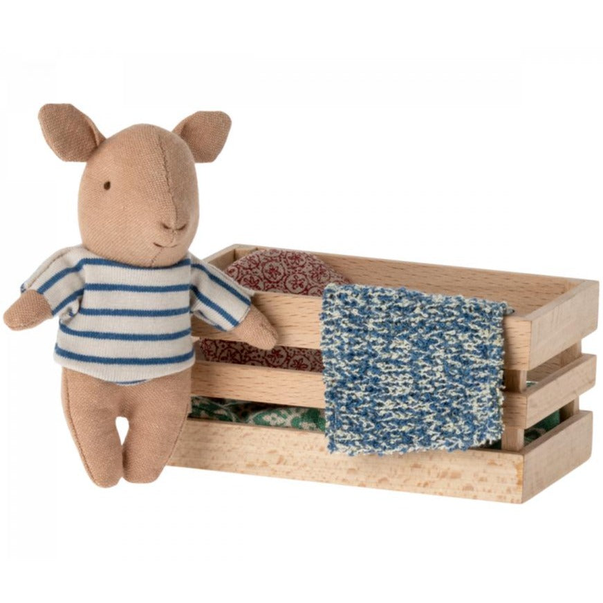 Maileg: przytulanka świnka w pudełku Baby Boy 11 cm