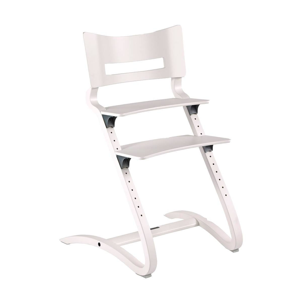 Leander - Classic ™ стілець для годування, білий + бар'єр, лоток, темно -синя подушка - набір