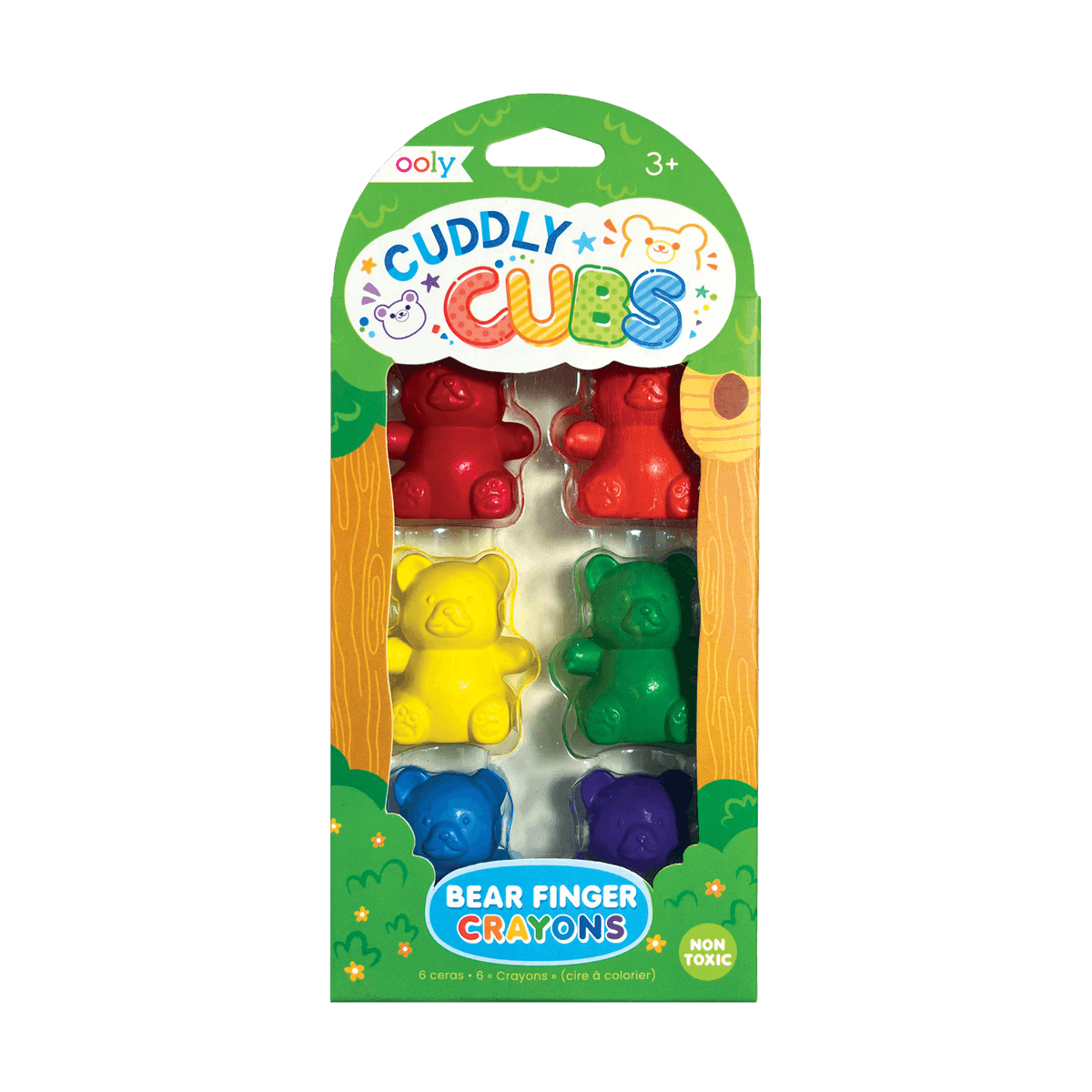 Ooly: Crayones de niños pequeños para Finger Teddy Bear Cubs Cubs 6 PC.