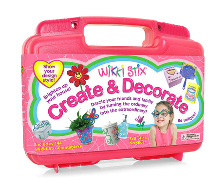 Wikki Stix kreatywna zabawka edukacyjna w różowej walizce XL 144 sztuk, idealna na długie godziny twórczej zabawy.
