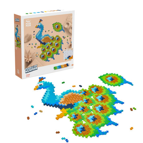 Układanka drewniana Plus Plus Mini Puzzle Paw 800 elementów po numerach, kreatywna zabawa dla dzieci powyżej 5 lat.
