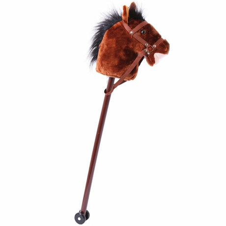 Miękki pluszowy Hobby horse Thunder z dźwiękiem, idealny koń na patyku do zabawy w domu i na dworze.