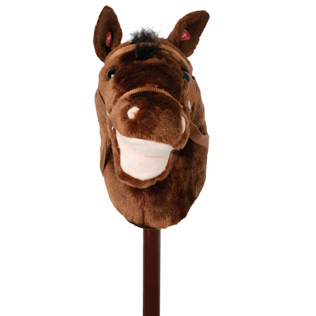 Pie pequeño: caballo de peluche en un palo con el sonido del trueno a pasatiempo caballo