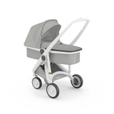 Ekologiczny wózek dziecięcy Greentom Carrycot v2.1 White Grey, lekka i zwrotna gondola z recyklingu dla maluszka.