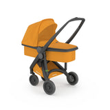 Ekologiczny wózek dziecięcy Greentom Carrycot v2.1 Black Sunflower, lekki, wytrzymały, z materiałów z recyklingu.