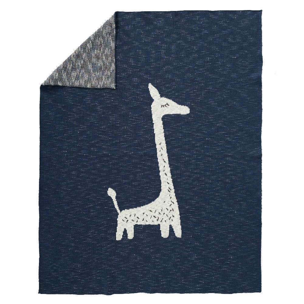 Fresk: Tkany kocyk z bawełny organicznej 80 x 100 cm Żyrafa