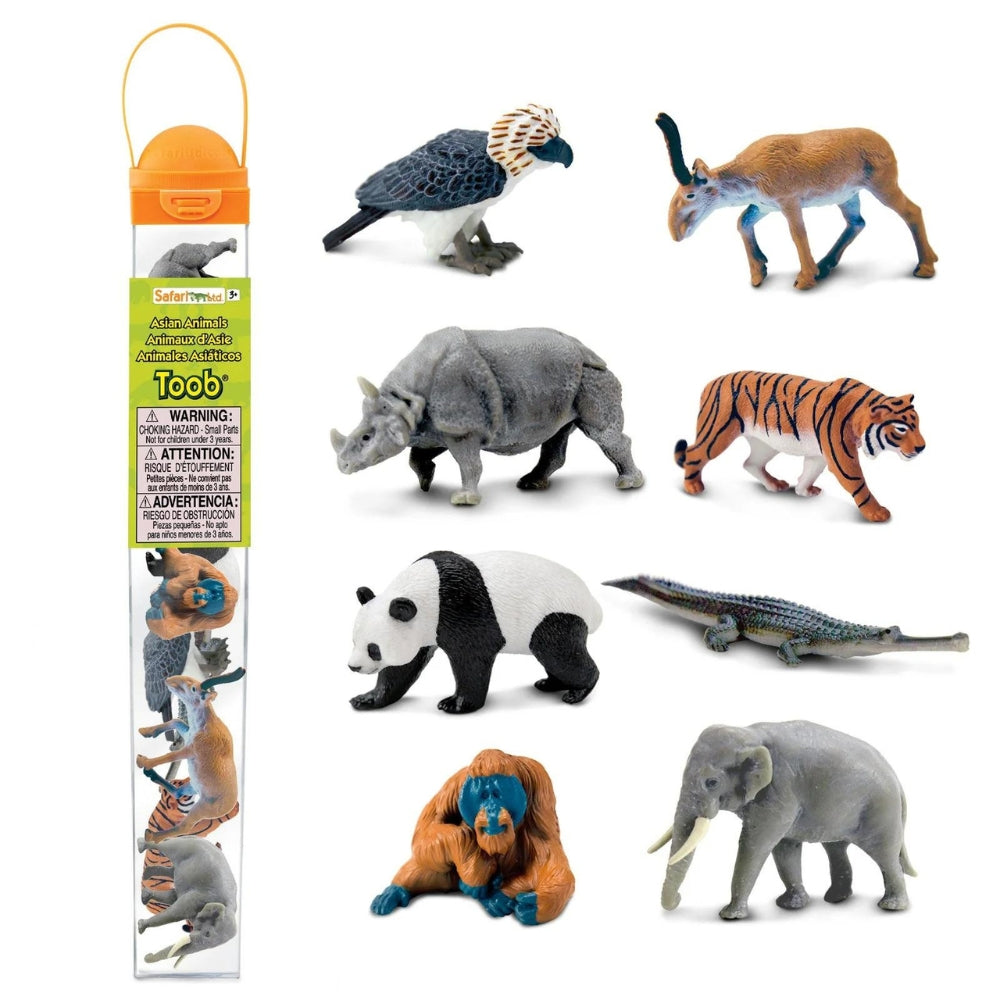 Safari Ltd: Figurines dans les animaux tuba d'Asie Toob 8 PCS.