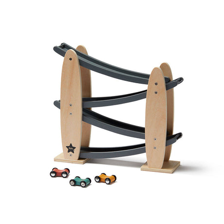 Tor wyścigowy Kid's Concept Aiden - edukacyjna zabawka rozwijająca koordynację i koncentrację, trzy poziomy toru samochodowego.