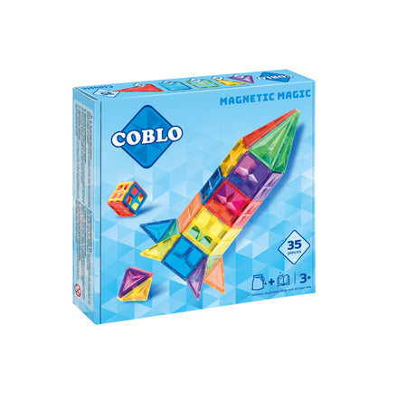 Klocki magnetyczne Coblo Basic 35 elementów, które pobudzają kreatywność i rozwijają zdolności motoryczne dziecka.