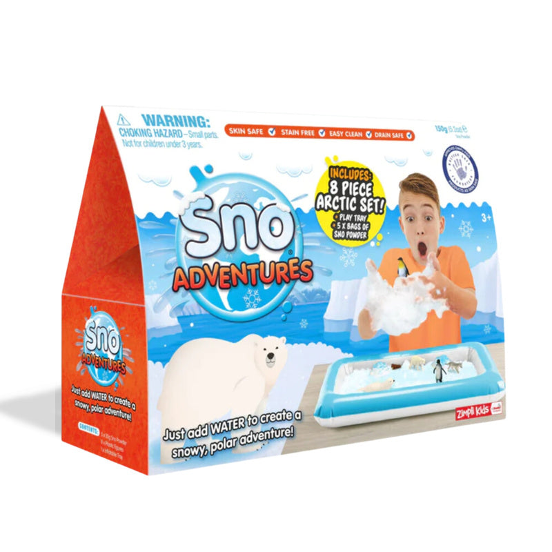Zimpli Kids: zestaw do tworzenia śniegu z figurkami i tacą Sno World Arctic Adventure