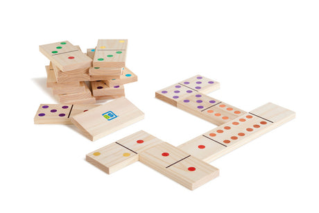 Domino Drewniane Kolorowe Bs Toys – klasyczna gra z dużymi, kolorowymi płytkami, idealna dla całej rodziny.