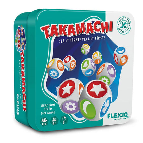 Gra w kości Flexiq Takamachi to szybka, emocjonująca gra rodzinna, idealna dla fanów gier planszowych.