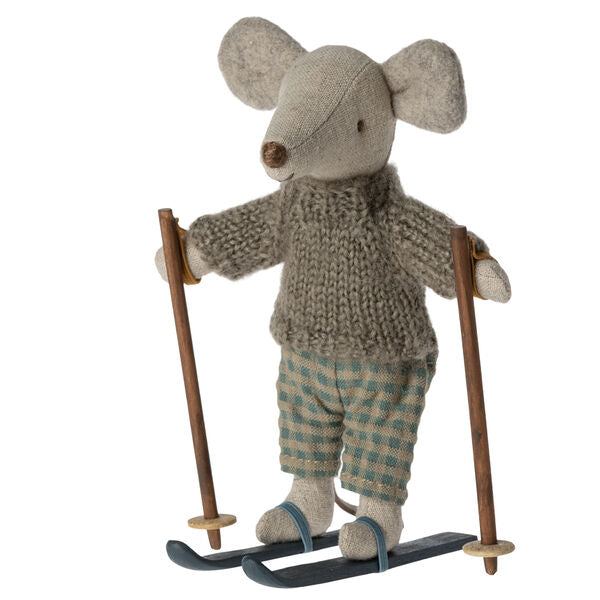 Maileg: Mouse in winter stylization with Big Brother 13 cm skis
