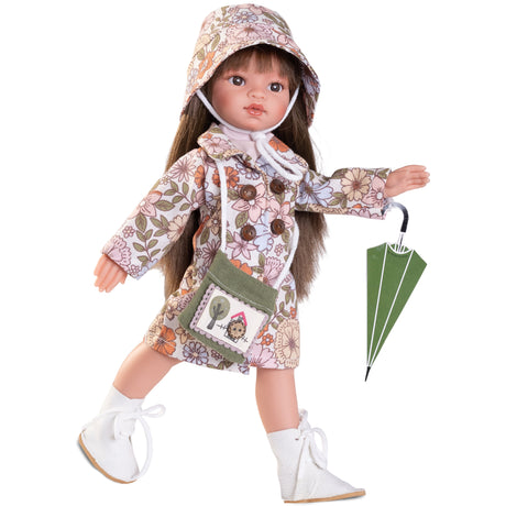 Lalka Antonio Juan Emily 25304 - ręcznie wykonana zabawka z Hiszpanii, idealna dla dziewczynek na jesienne spacery.