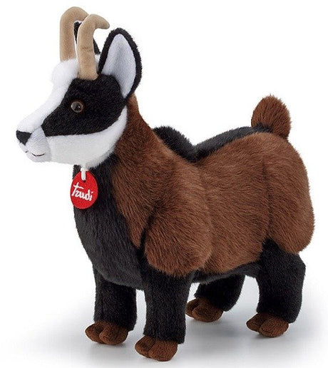 Pluszowa mini koza Trudi, bezpieczna i mięciutka maskotka, idealna do zabawy i przytulania dla dzieci.