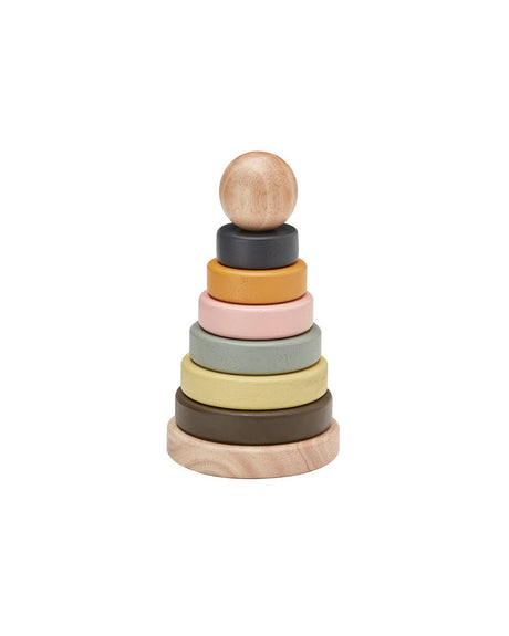 Układanka drewniana Kid's Concept Neo, 6 kolorowych pierścieni, rozwija koordynację wzrokowo-ruchową i spostrzegawczość.