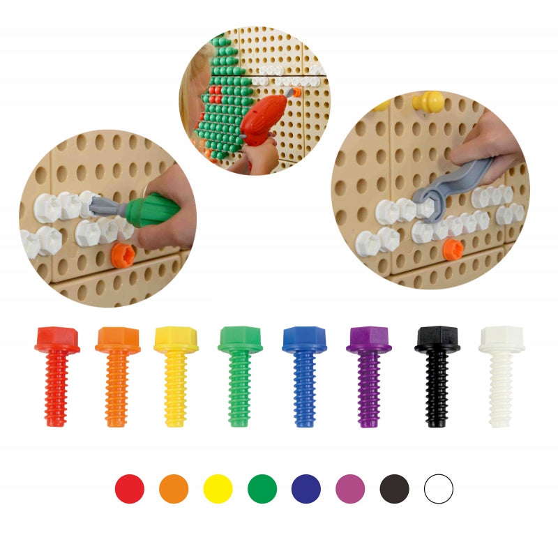 Masterkid colorful screws 5 shapes for the creative board STEM 512 pieces of color mix
