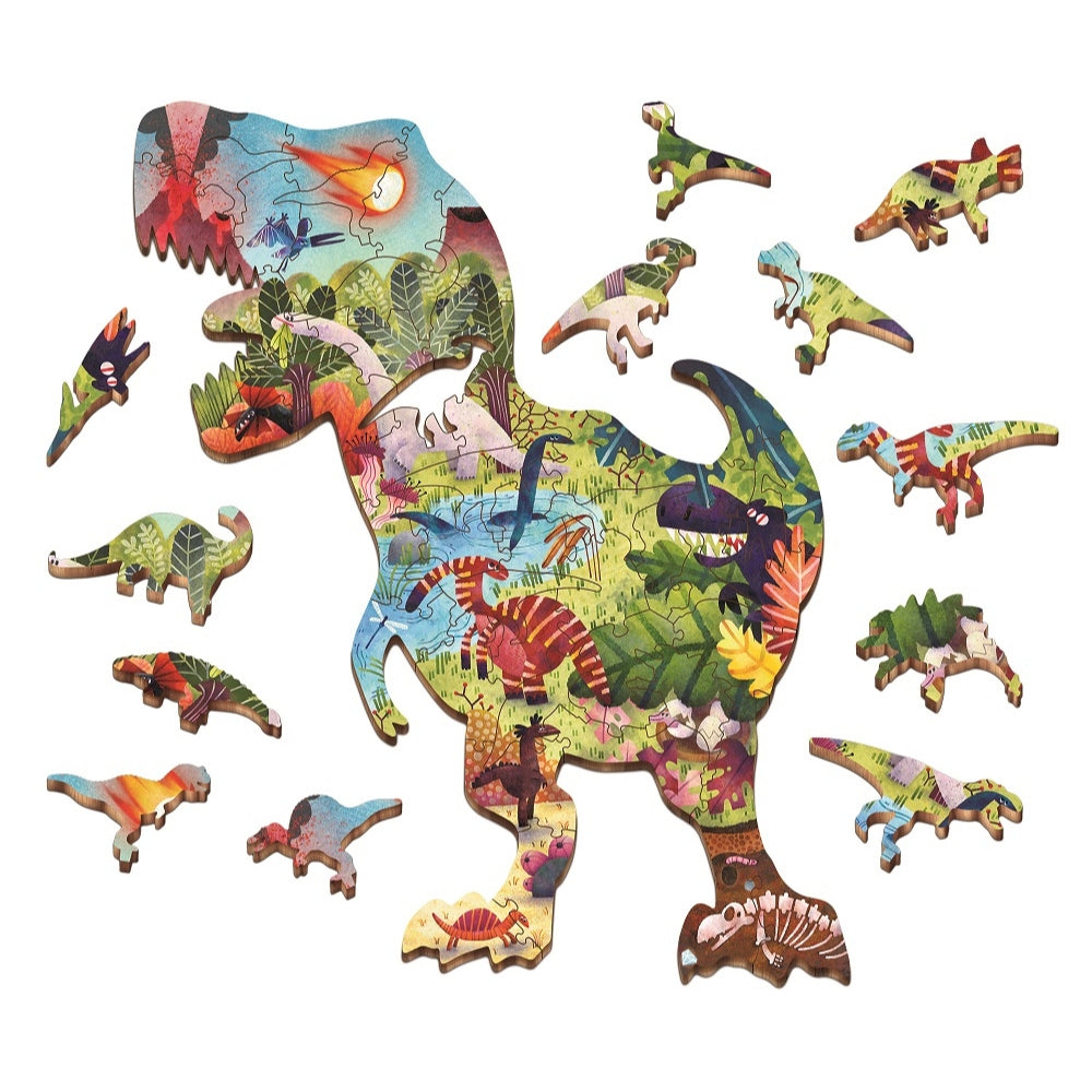 Puzzle Drewniane Ludattica Dinozaury Konturowe