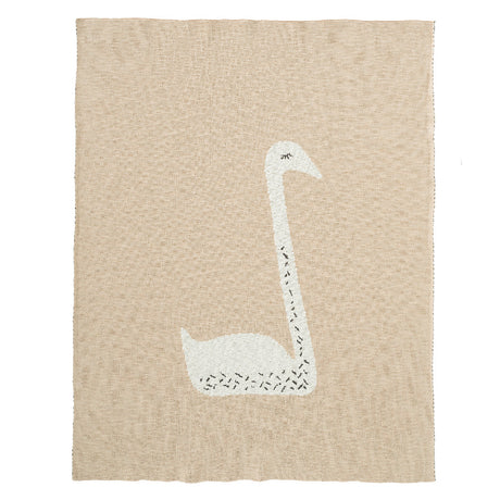 Fresco: manta de algodón orgánico tejido 80 x 100 cm de cisne