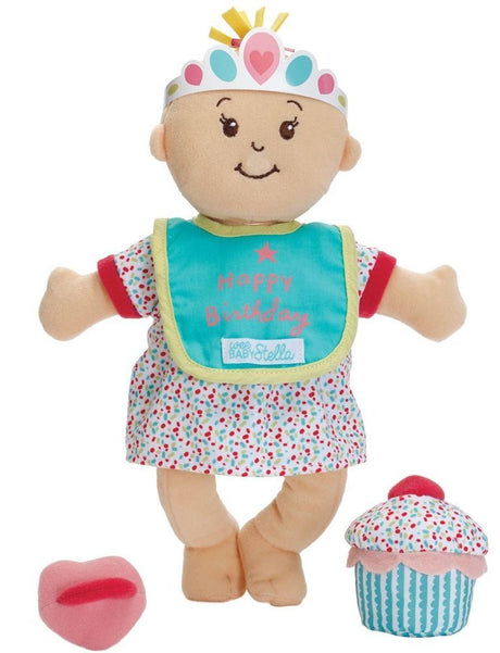 Duża lalka bobas Manhattan Toy Wee Baby Stella Pluszowa Pachnąca z akcesoriami urodzinowymi, idealna na prezent.