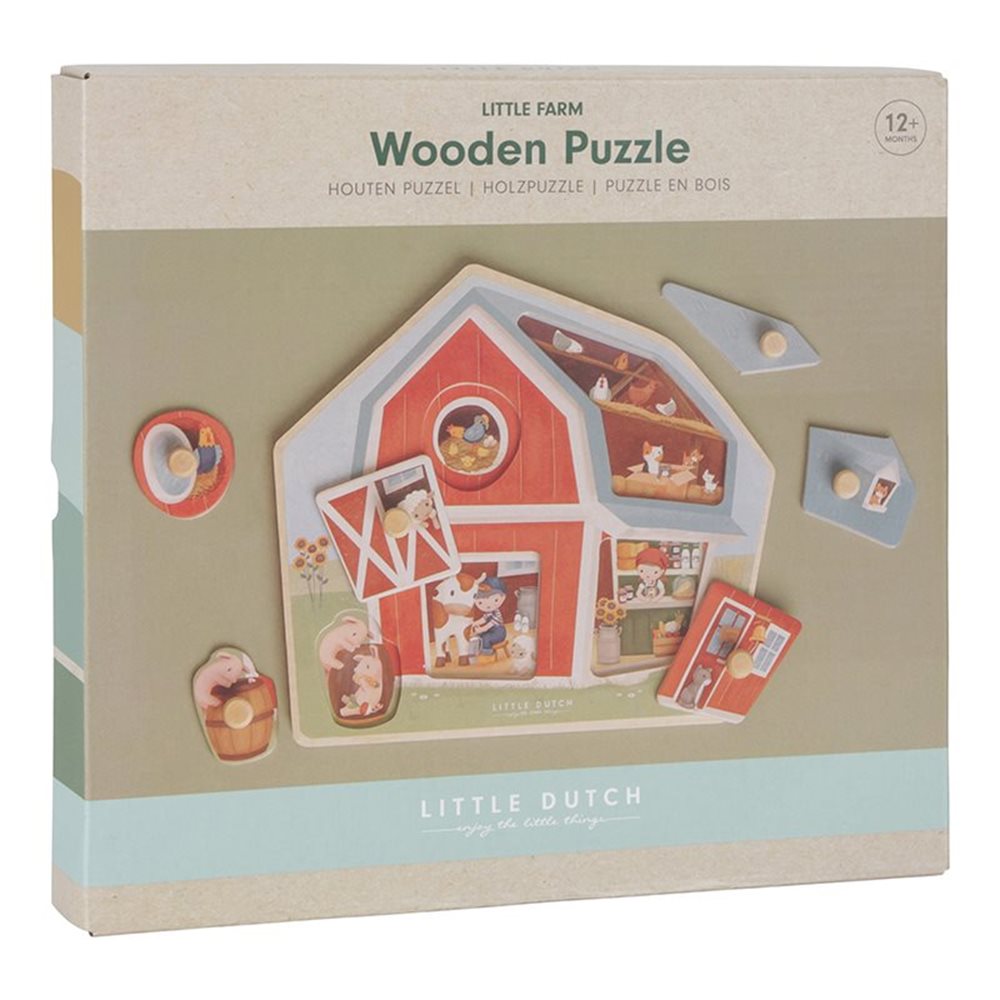 Little Dutch: drewniane puzzle Little Farm