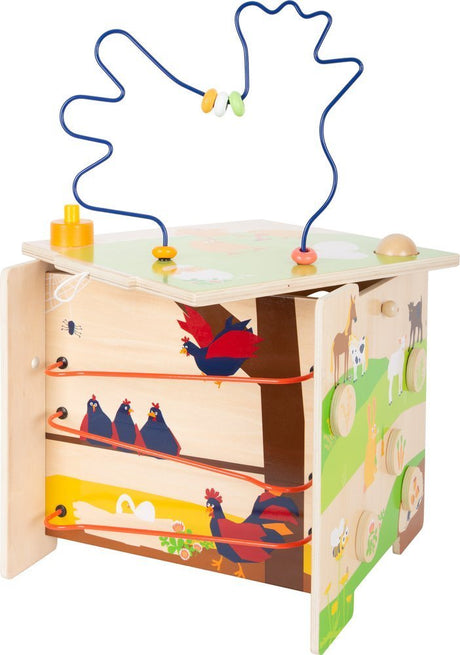 Zabawka edukacyjna Small Foot Farma, interaktywna kostka, rozwijająca umiejętności i wyobraźnię dziecka.