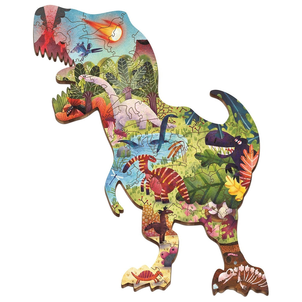 Ludattica: drewniane puzzle konturowe Dinozaury