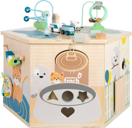 Drewniana kostka edukacyjna Small Foot Zwierzaki domowe XXL, zabawka sensoryczna rozwijająca zdolności manualne i kreatywność.