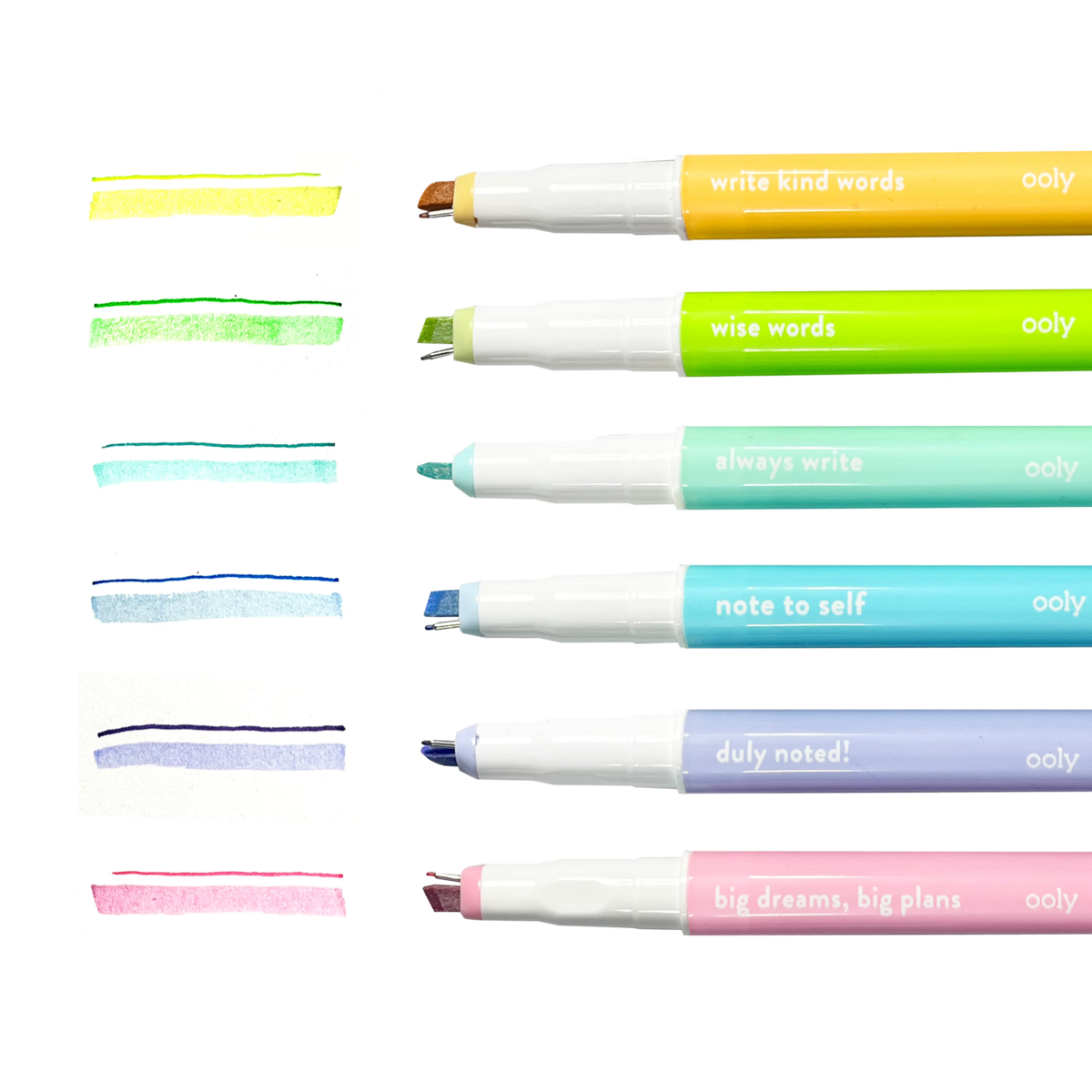 OOLY: Thin -writers with 2in1 noted highlighters!
