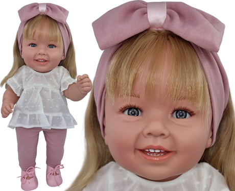 Lalka Manolo Diana 47cm blond, ręcznie wykonana, idealna dla dzieci, z wysokiej jakości materiałów, urocze ubranko.