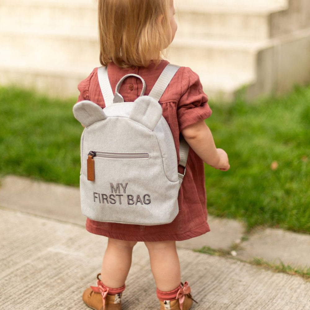 Дитячий будинок: дитячий рюкзак мій перший мішок сірого полотна