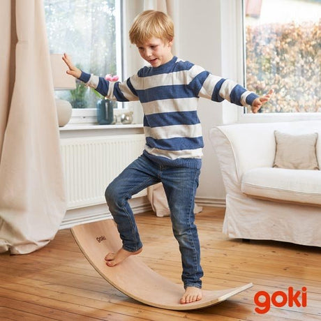 Deska do balansowania Goki - solidna konstrukcja, rozwój koordynacji ruchowej i koncentracji, kreatywna zabawa dla dzieci.