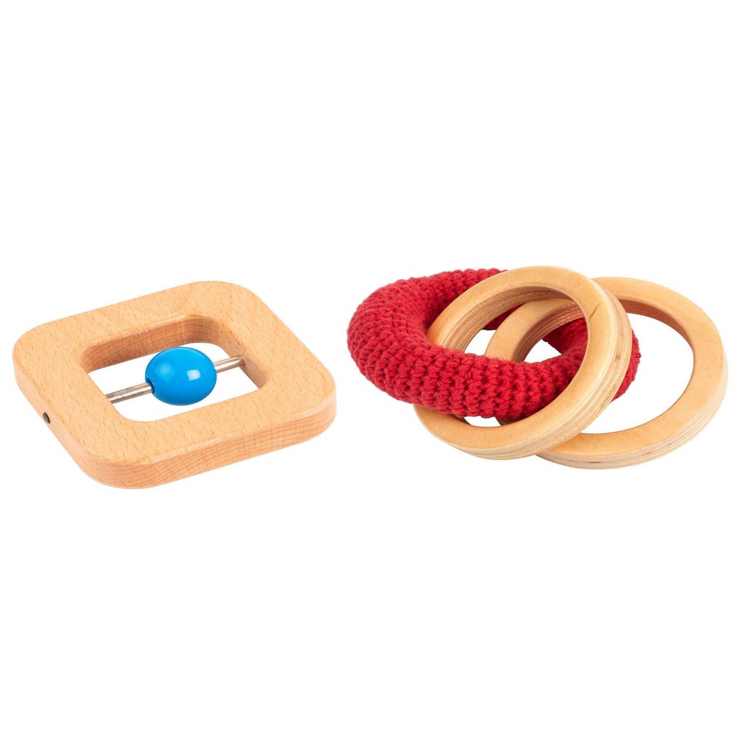Educo: set de sonajeros y anillos de madera
