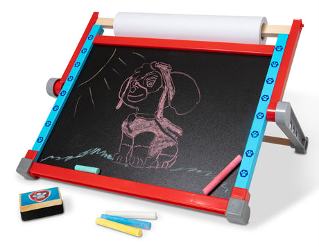 Dwustronna tablica magnetyczna Psi Patrol Melissa & Doug dla dzieci z akcesoriami do rysowania, rozwija wyobraźnię i zdolności manualne