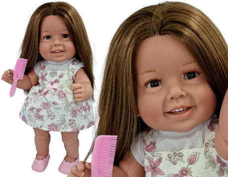 Lalka Manolo 5233, 47cm, długa włosy, ręcznie wykonana w Hiszpanii, idealna lalka dla dzieci, uroczy wygląd.
