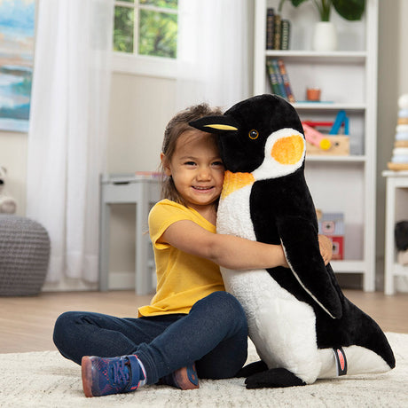 Pluszowy pingwin Melissa Doug, 60 cm, miękka maskotka z jedwabistego pluszu, idealna do przytulania, dekoracja do pokoju dziecięcego