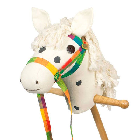 Hobby horse Goki biały koń na kiju zabawka dla miłośników rumaków